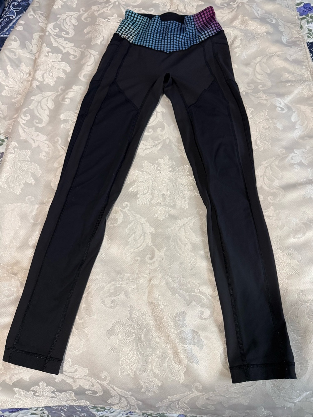 Lululemon Pixel Dot Speed Up Tights Side Pockets Ombre Waist Size 4 - Picture 2 of 10